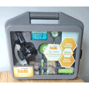 Celestron Kids Microscope Kit 1200x Metal Biology Microscope, slides Homeschool